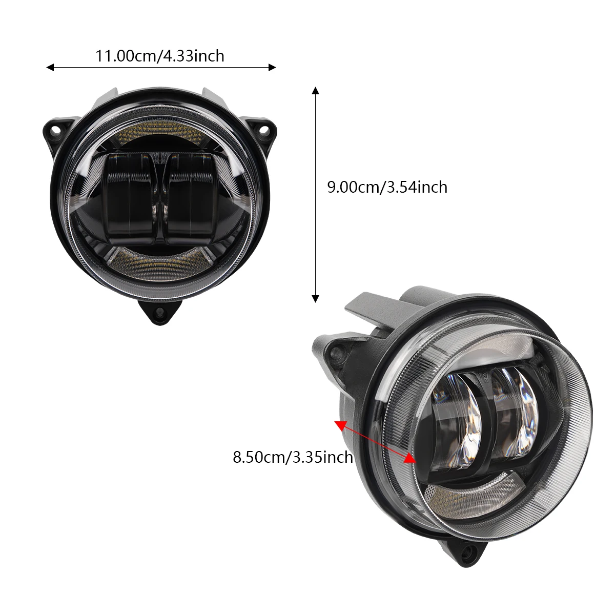 for Can-Am Outlander 500 650 800 850 1000 XMR STD XT XT-P 2012-2022 Off-Road Veh LED Headlights Pair with Low Beam Halo Ring DRL