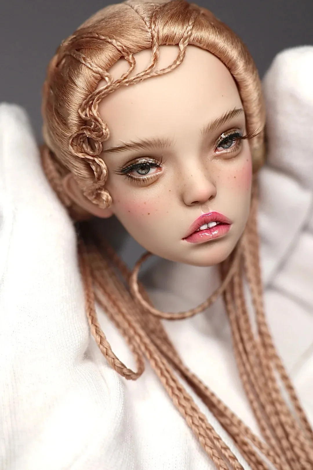 New BJD doll 1/4 girl with thick Bonnie single head, black skin, popovy sisters, resin, toy angel, just a head