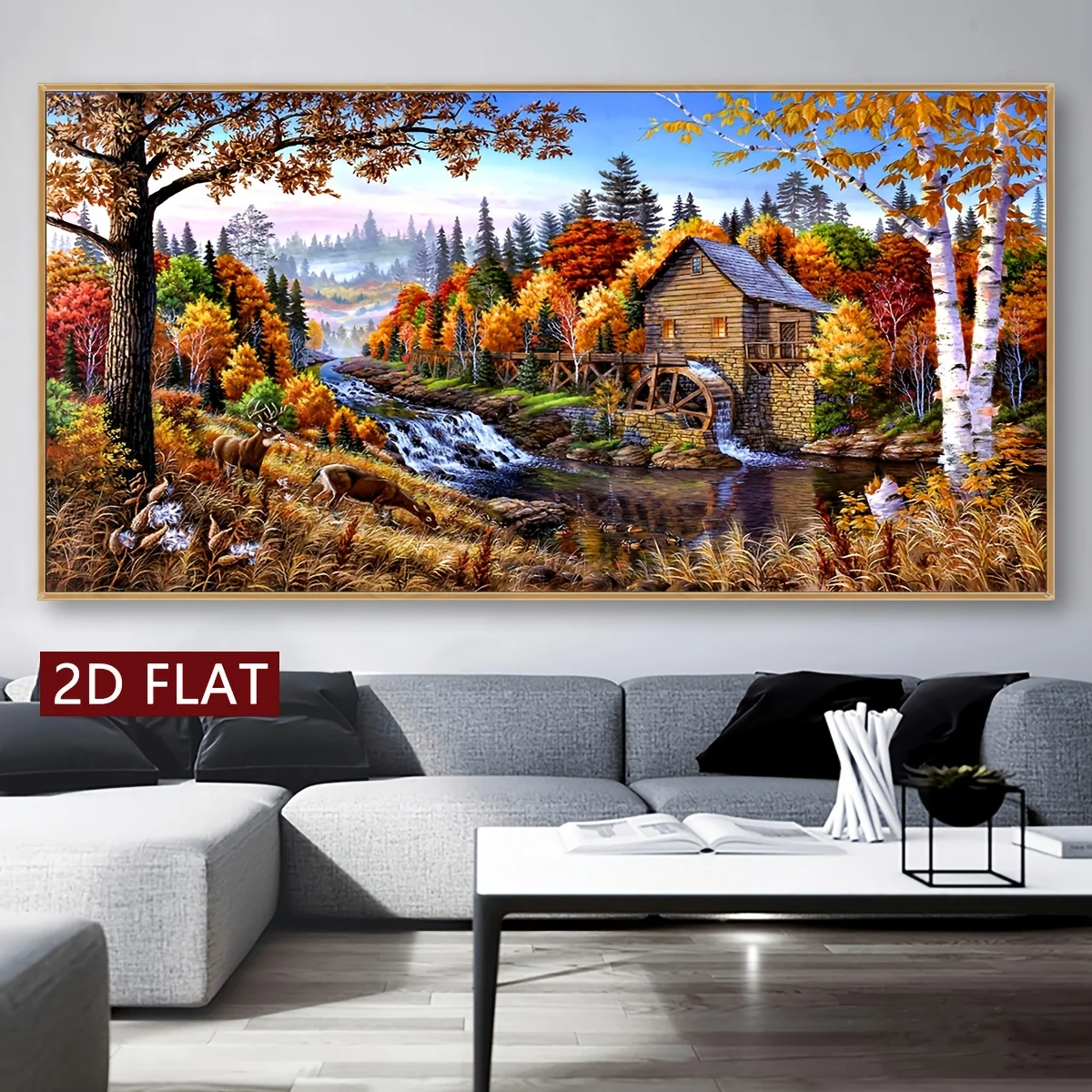House In Forest Wall Art-Canvas Poster, Fashion Home Decoration, Gift for Friends, Family, for Living Room, Bedroom, Kitchen, Ba