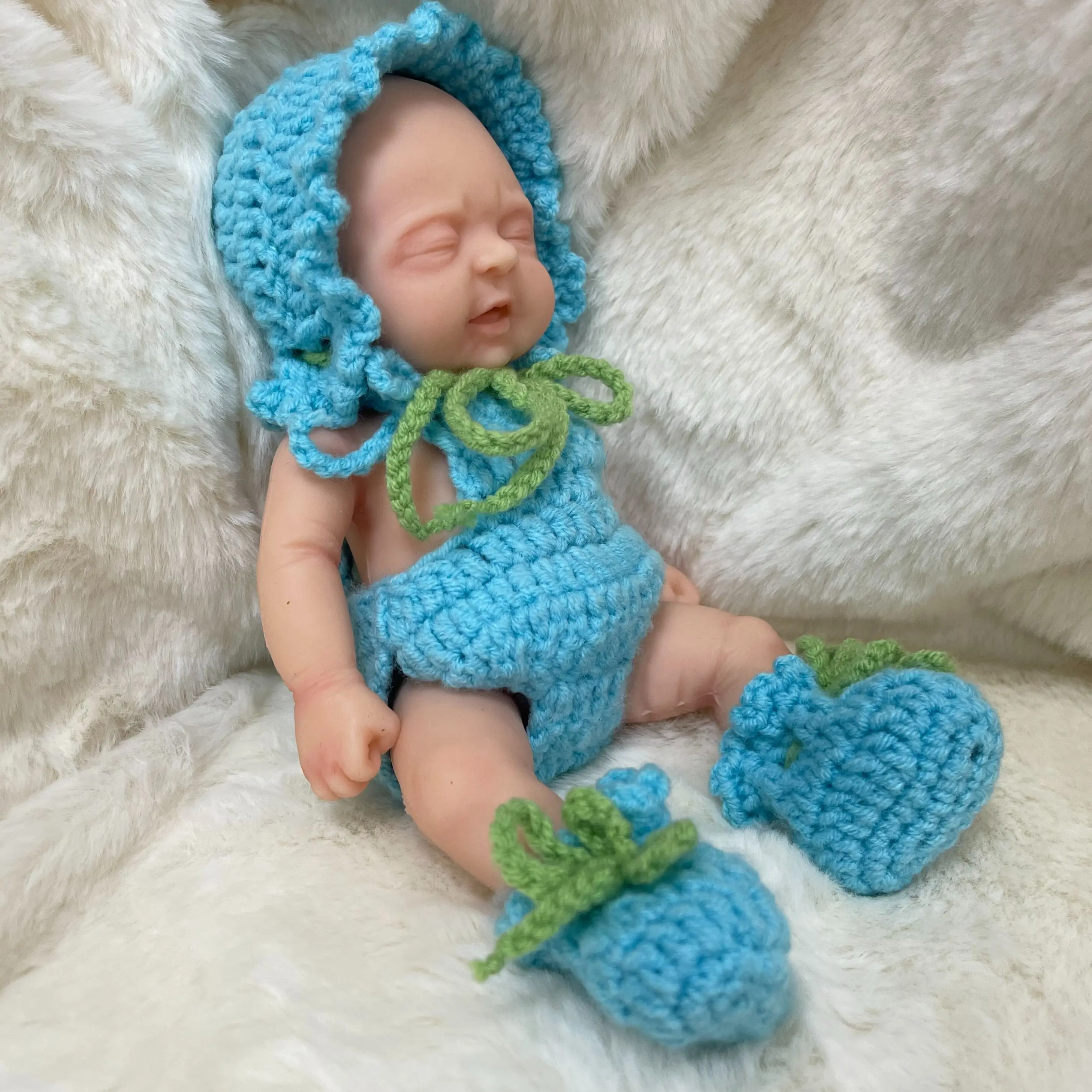 Zestaw ubrań dla lalek - dla zestawu Mini Reborn 7" Joseph Micro Preemie Full Body Silicone - akcesoria dla lalek — zdjęcie 2
