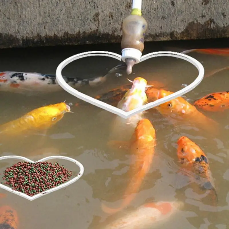 Fish Food Feeder Ring 5PCS Aquarium Floating Feeding Ring Heart Shape Fish Food Feeding Ring For Fixing Floating Plants