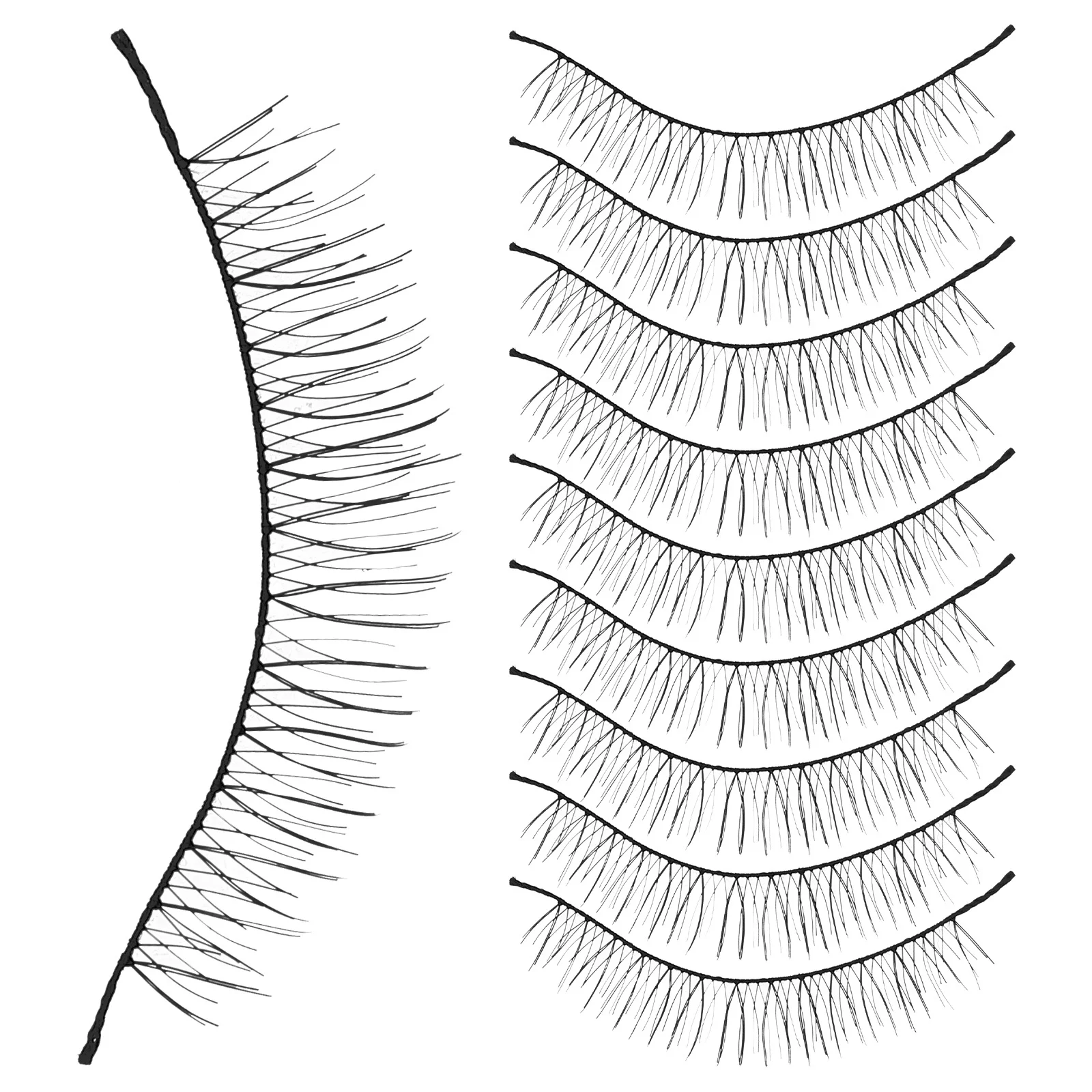 10 pares de pestañas postizas largas y gruesas, pestañas de maquillaje de estilo Natural para mujer, pestañas reutilizables hechas a mano para un aspecto elegante nocturno y diario