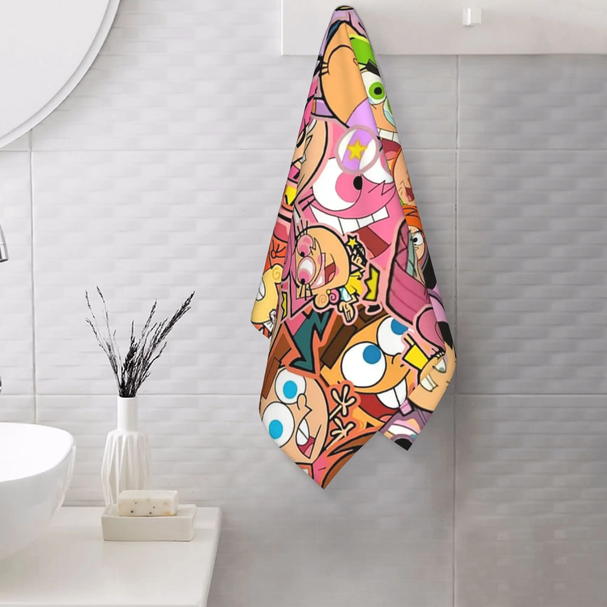 Custom The Fairly Odd Parents Soft Face Towel Quick Dry Pool Bath Cotton Towels Breathable