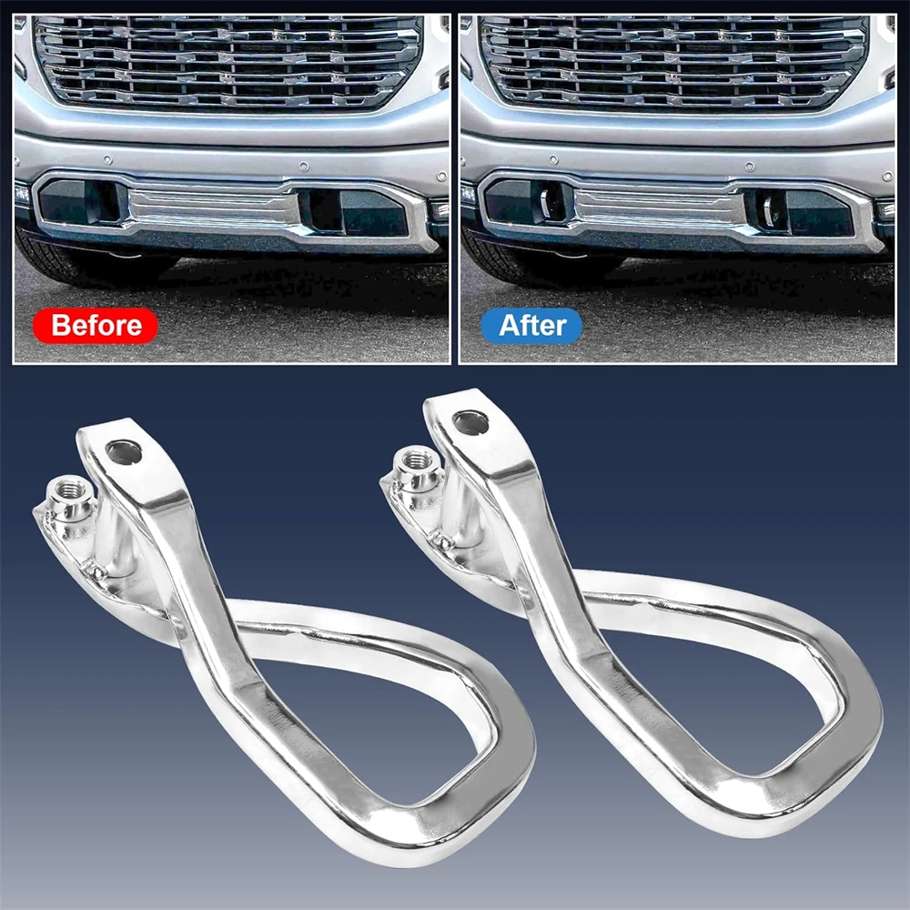

Front Tow Recovery Hooks with Bolts Replacement for GMC Sierra 1500 2019-2023 Part Numbers: 84195902 84195907