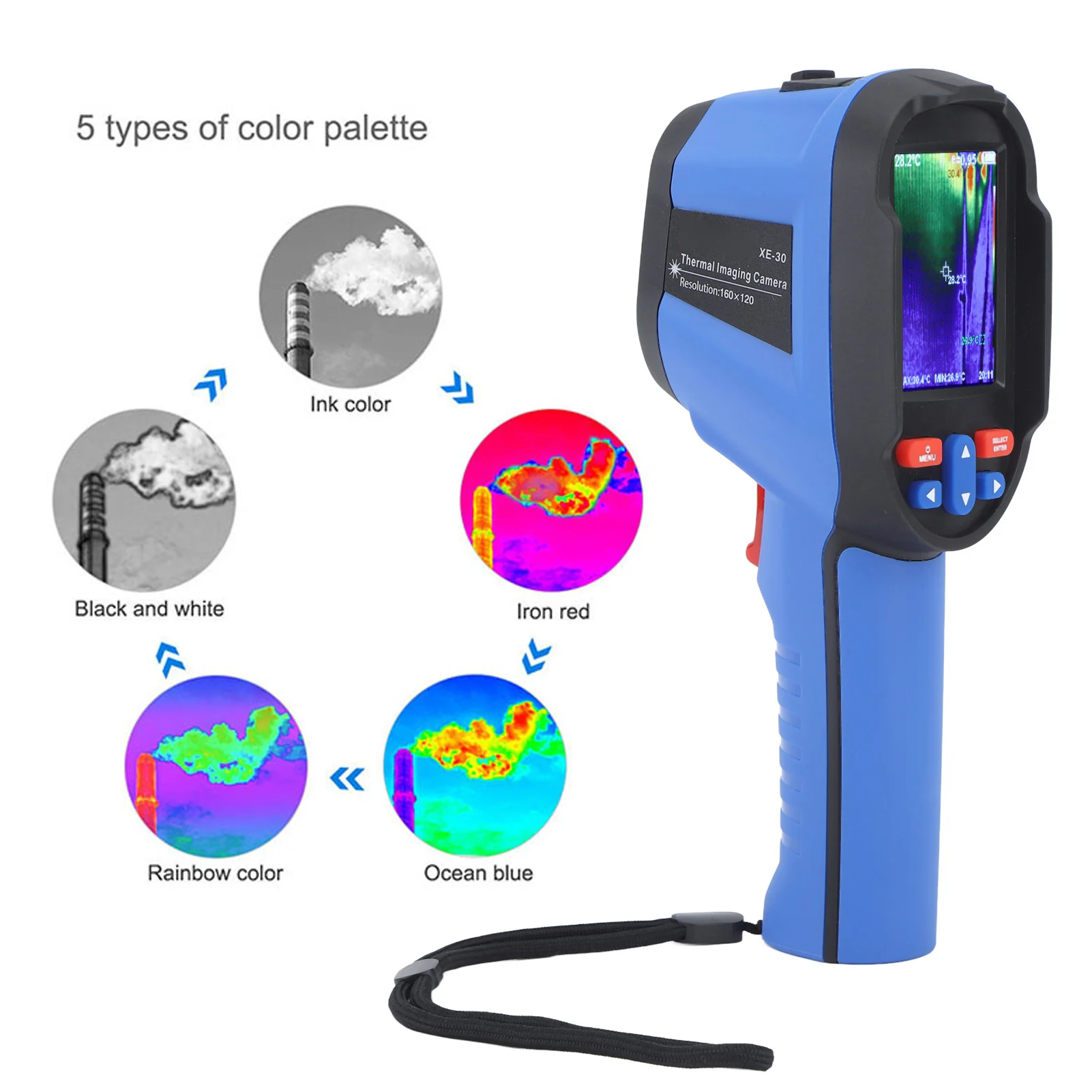 XE-30 Infrared Thermal Imager 160x120 Resolution 2.8'' TFT Color Screen 35x27° Viewing -20℃ to 550℃ IR Thermal Imaging Camera