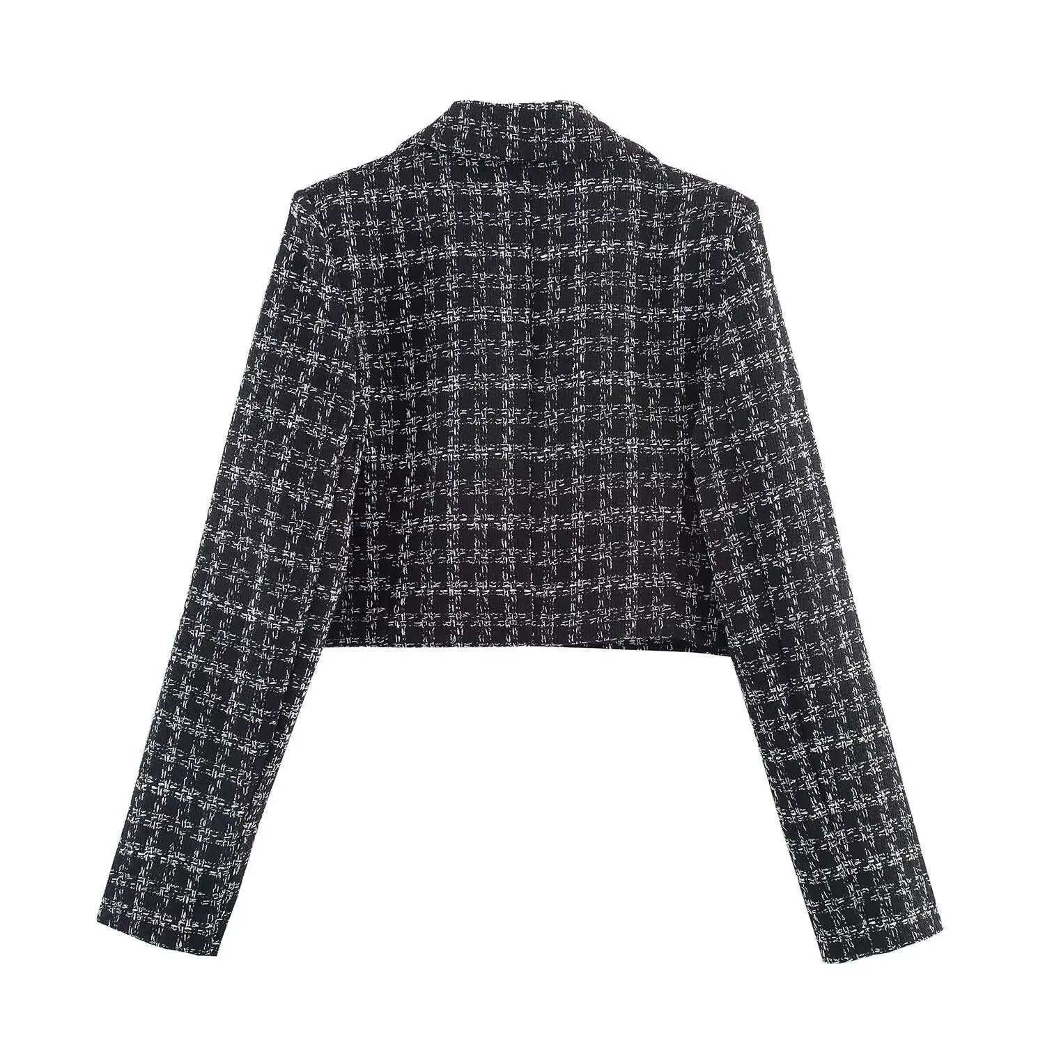 2피스 세트 플래드 텍스처 스플릿 롱 드레스 세트 여성 가을 긴팔 거친 트위드 블레이저 + 사각 칼라 앞면 미디 스커트