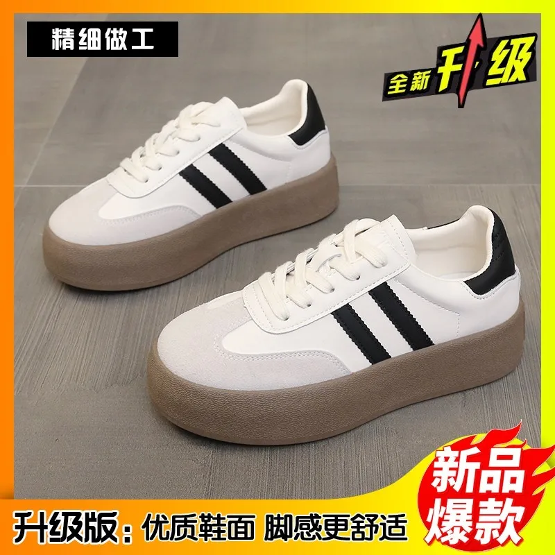 2024 New Women\'s Casual Sneakers Fashion Lace Up Platform Vulcanize Shoes Female Outdoor Flat Running Shoes Ladies Zapatos Mujer