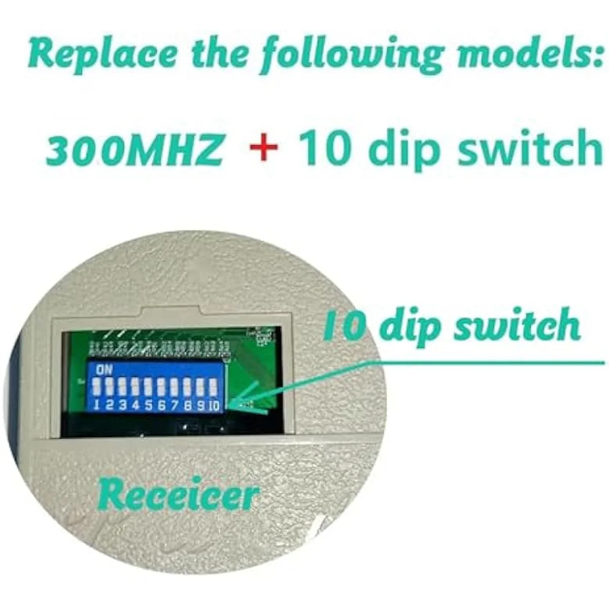 ABUO3pcs Replacement for Linear Multicode Garage Gate Door Opener Remote,3089,308911,MCS308911,10 Dip Switch,300MHZ