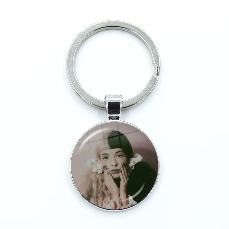 Melanie Martinez Crybaby Keychain Glass Cabochon KeyRing Bag Car Key Chain Ring Holder Charms Jewelry Gifts