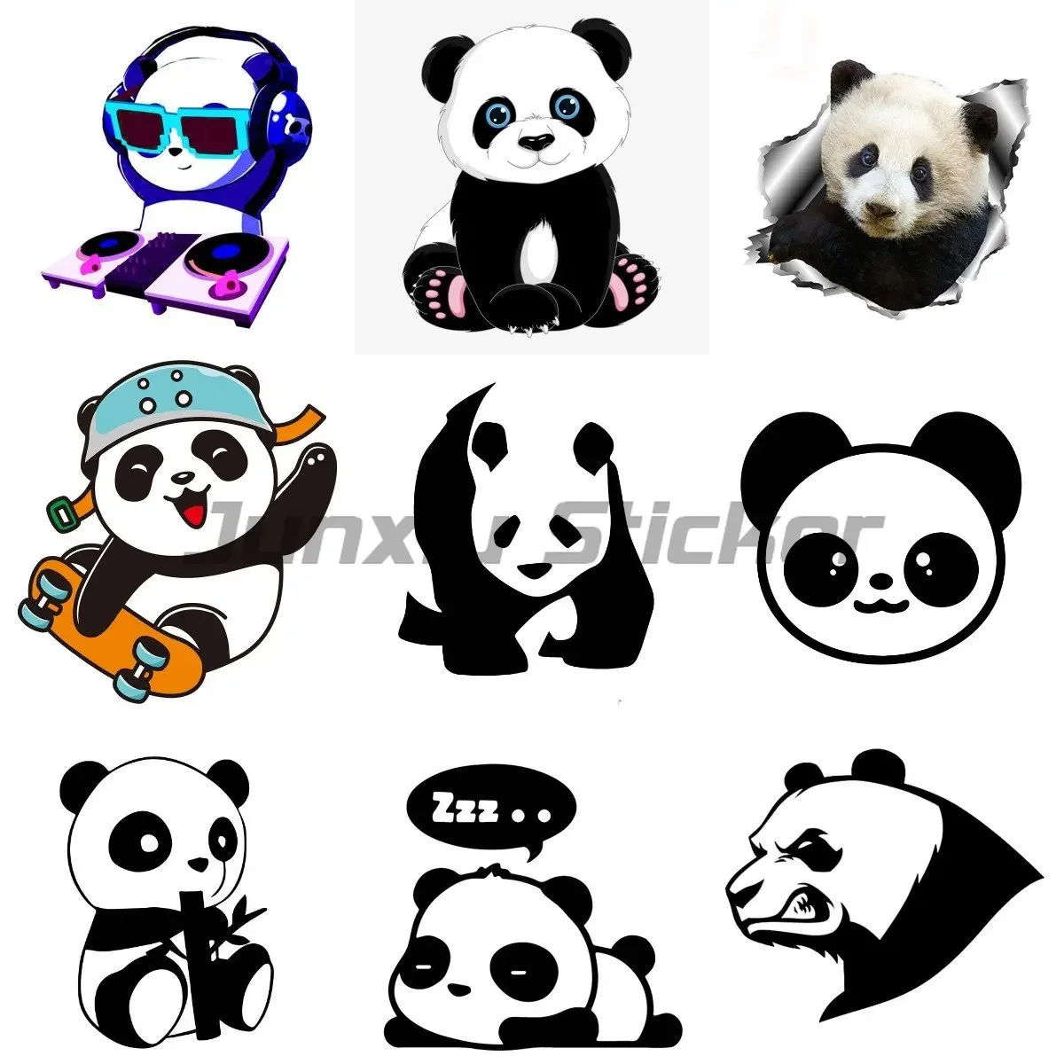 

Panda Cartoon Car kayak Motorcycle Sticker Vinyl Window Body Customized Colorful Sticker Decal Car Styling Cover Waterproof