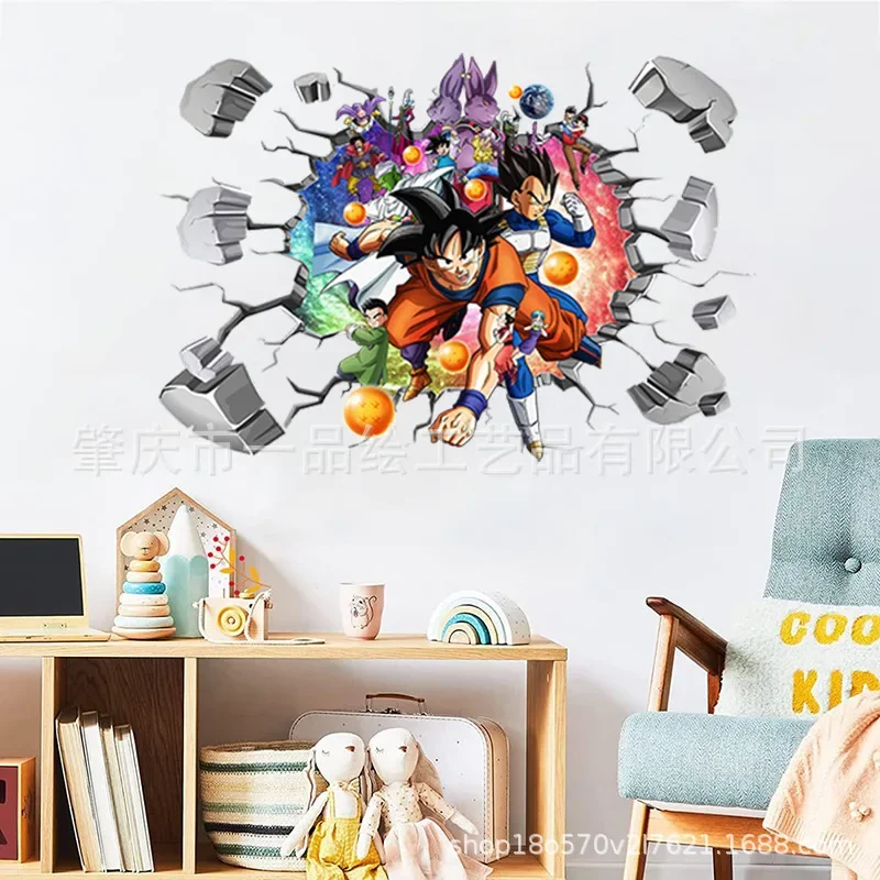 Dragon Ball Z Goku Stickers Vegeta 3DWall Stickers Children Bedroom Kindergarten Wallpaper Deco Sticker Home Decoration Gift