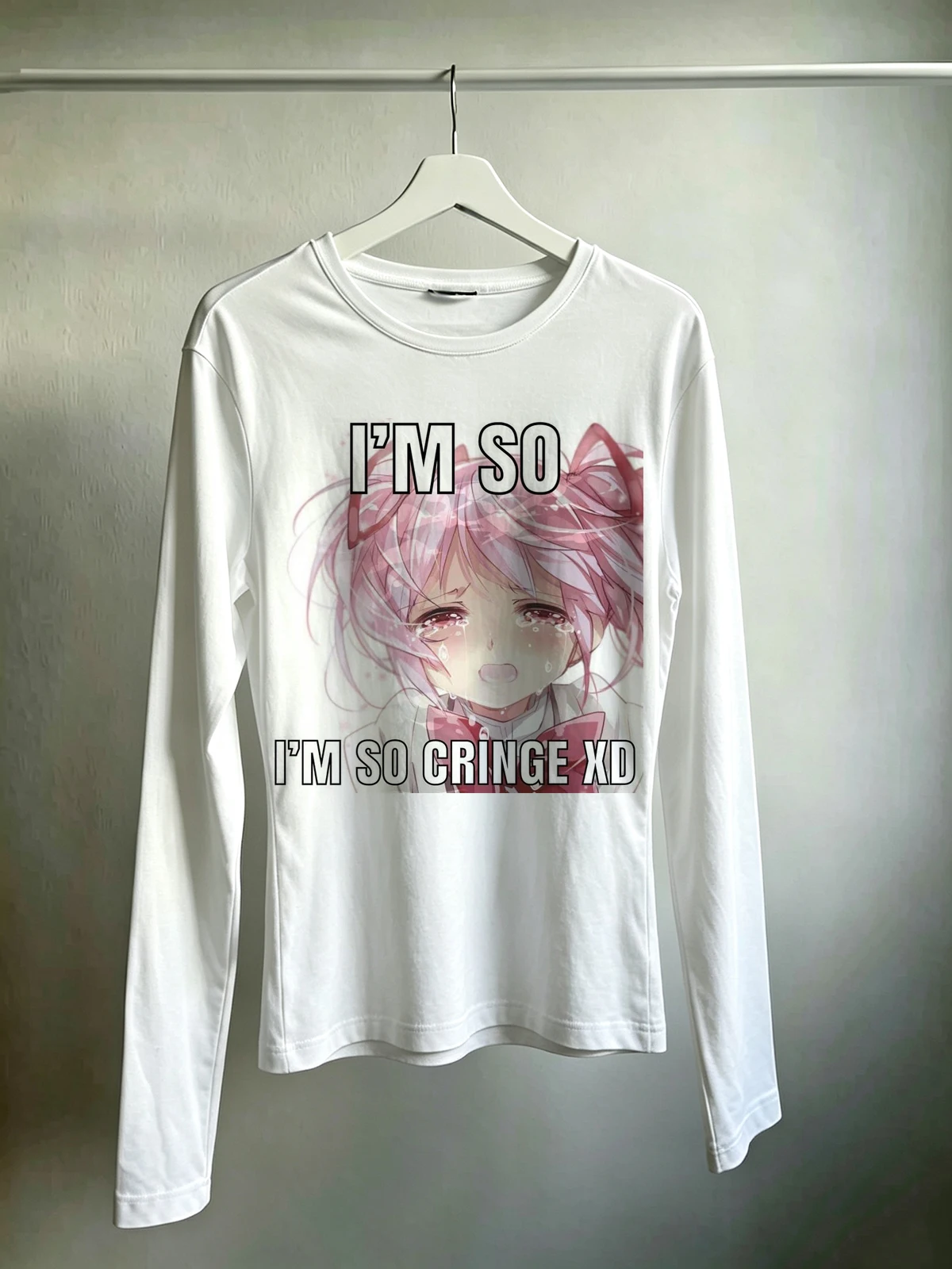 Camiseta de Manga Larga con Gráfico de Death Note Misa Amane, Estilo Anime Y2K Harajuku Gótico, Blanca, Corta, Ajustada, para Mujer