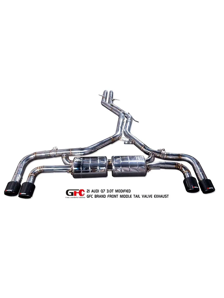 Applicable to Audi 2019-2023 Q7/Q7L 3.0T exhaust muffler, modified middle tail valve exhaust pipe, moving sound wave