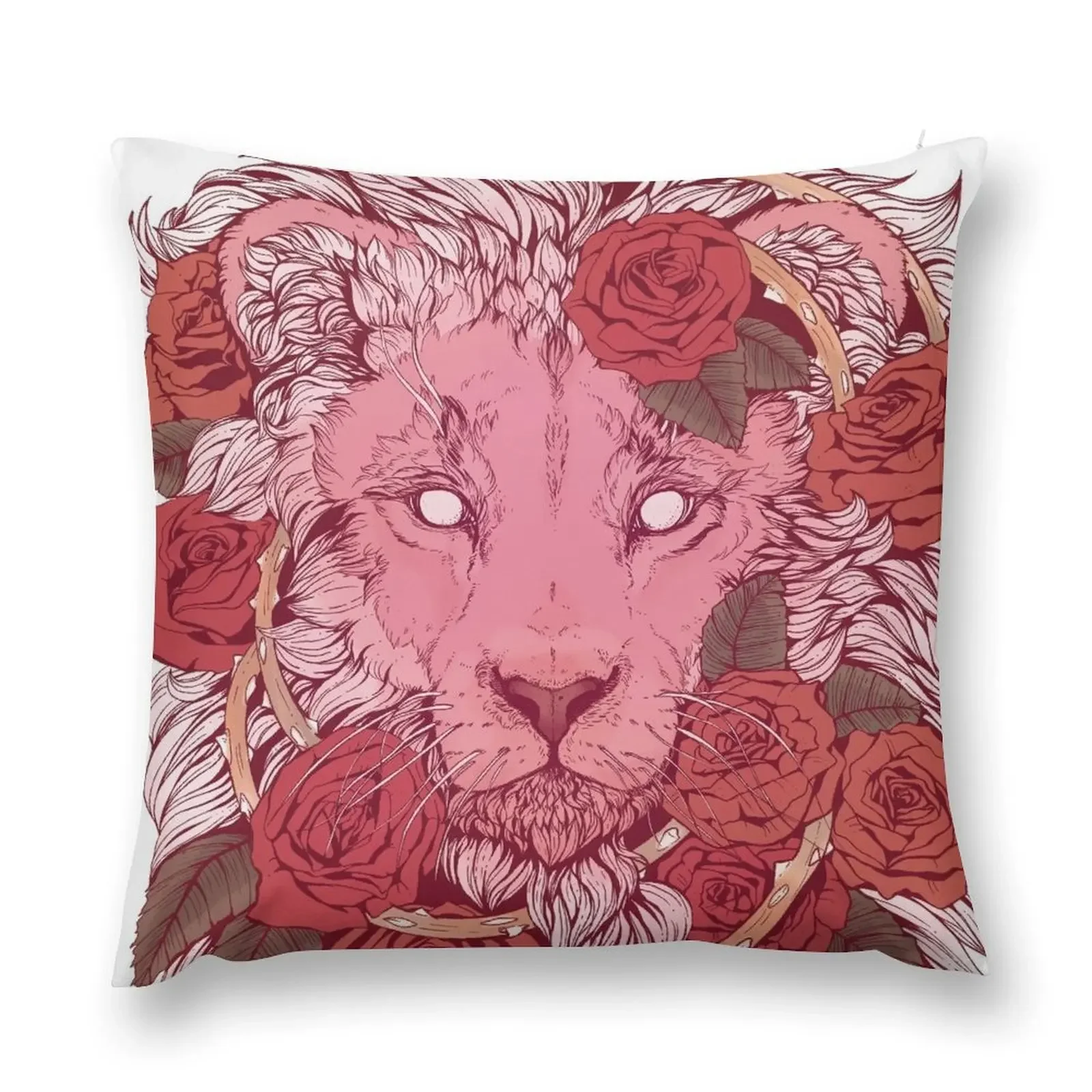 Lion of Roses Throw Pillow christmas ornaments 2025 New year Covers For Sofas luxury decor pillow