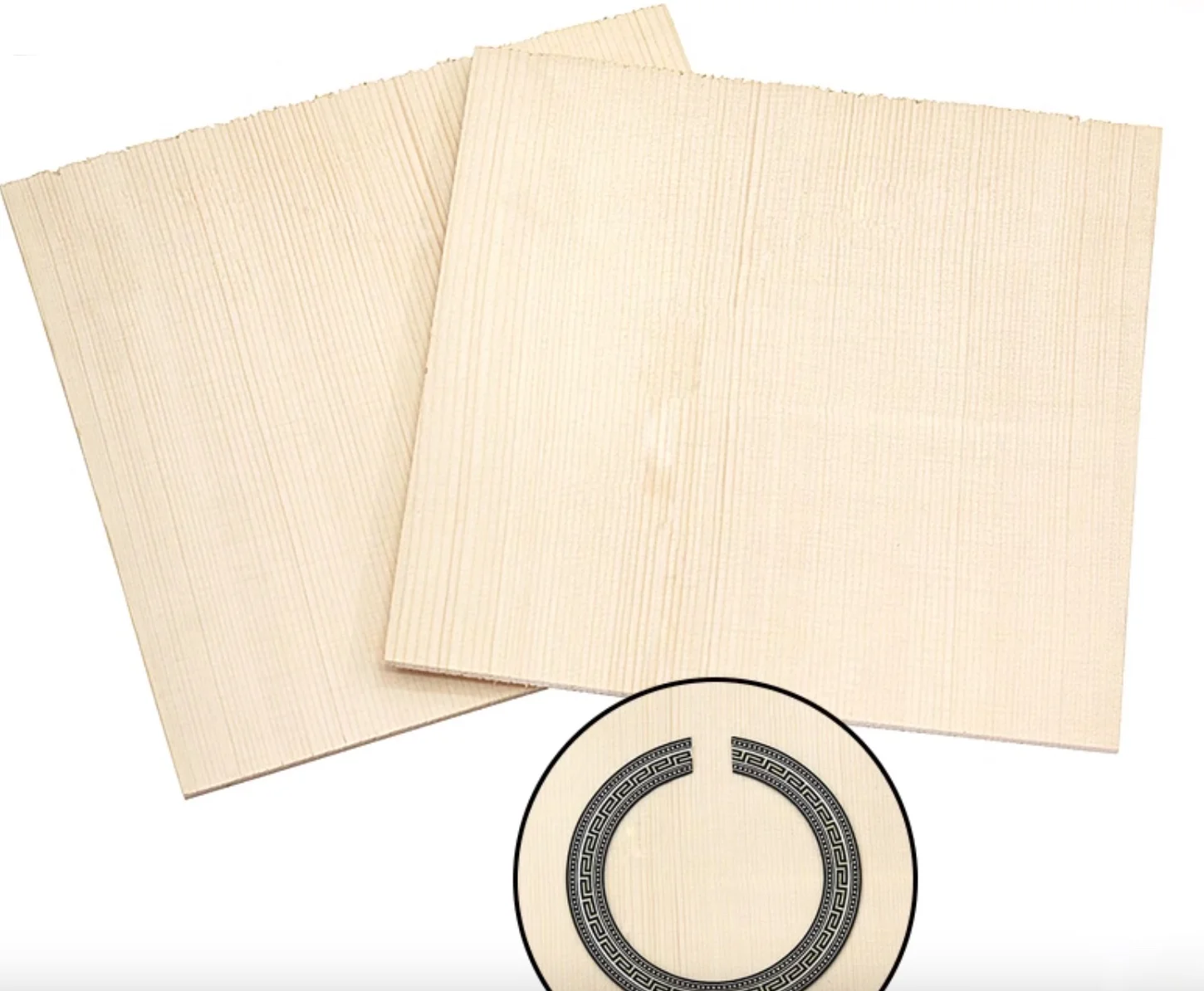 

2pcs L:200x200x3mm Sitika Spruce Veneer Sound Hole Reinforcement Board Guitar making Materials and Accessories