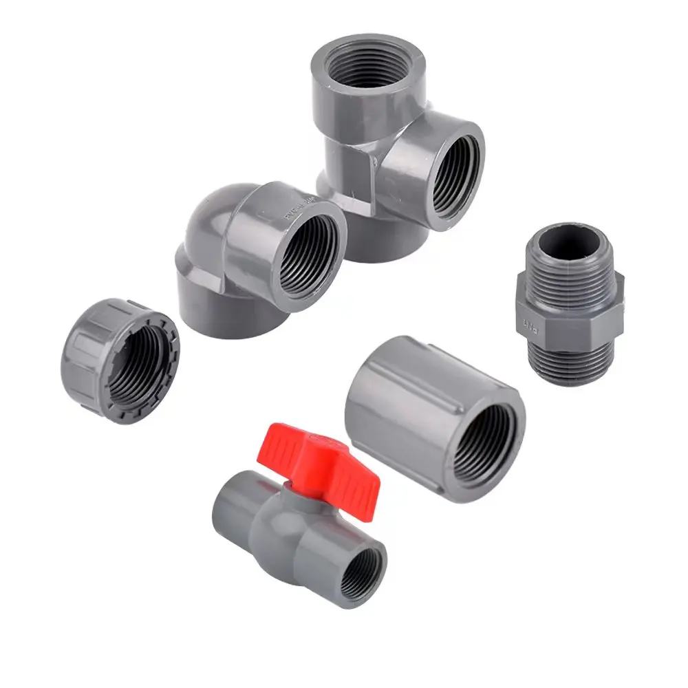 

1/2" 3/4" 1" Female Thread Tee Elbow PVC Connector Garden Irrigation Pvc Connector Water Supply Pipe Fittings Equal Connectors