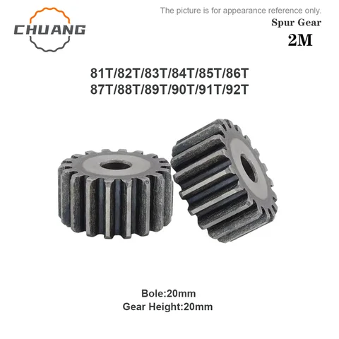 2 M-81/82/83/84/85/86/87/88/89/90/91/92T 45 #   변속기 부속품 CNC 부속품을 위한 직선 기어 강철 재료 원통형 기어