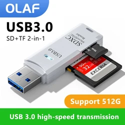 2-in-1 Card Reader USB 3.0 Reader Micro SD TF Memory Card High Speed Multi-card Writer Adapter Flash Drive Laptop Accessories