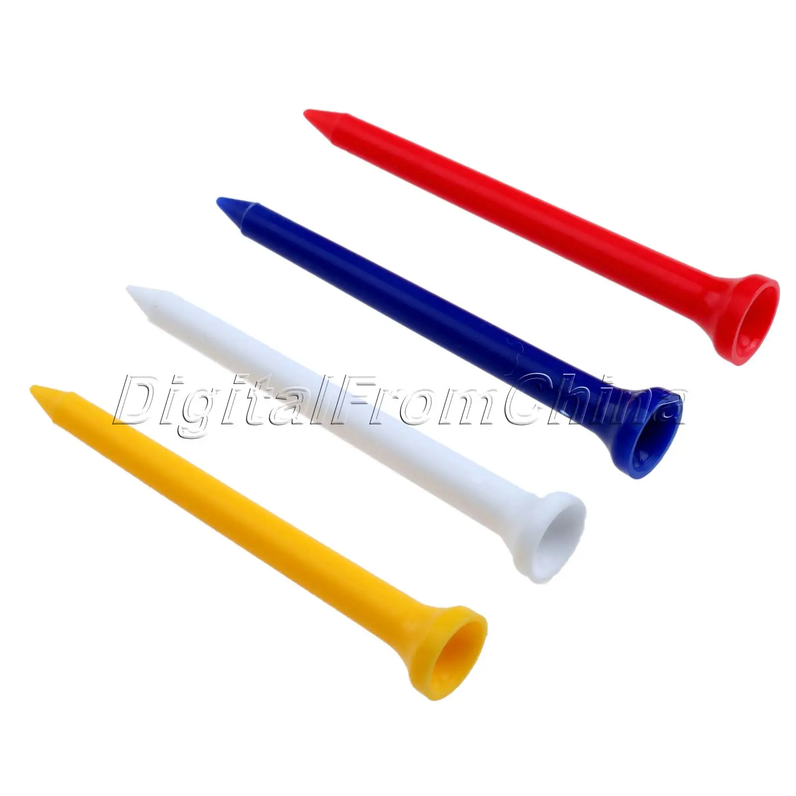 100 sztuk 70mm plastikowe Step Down Golf Tees absolwent zamek Tee wysokość kontroli Cupped Shaped piłki golfowe Holder praktyka akcesoria