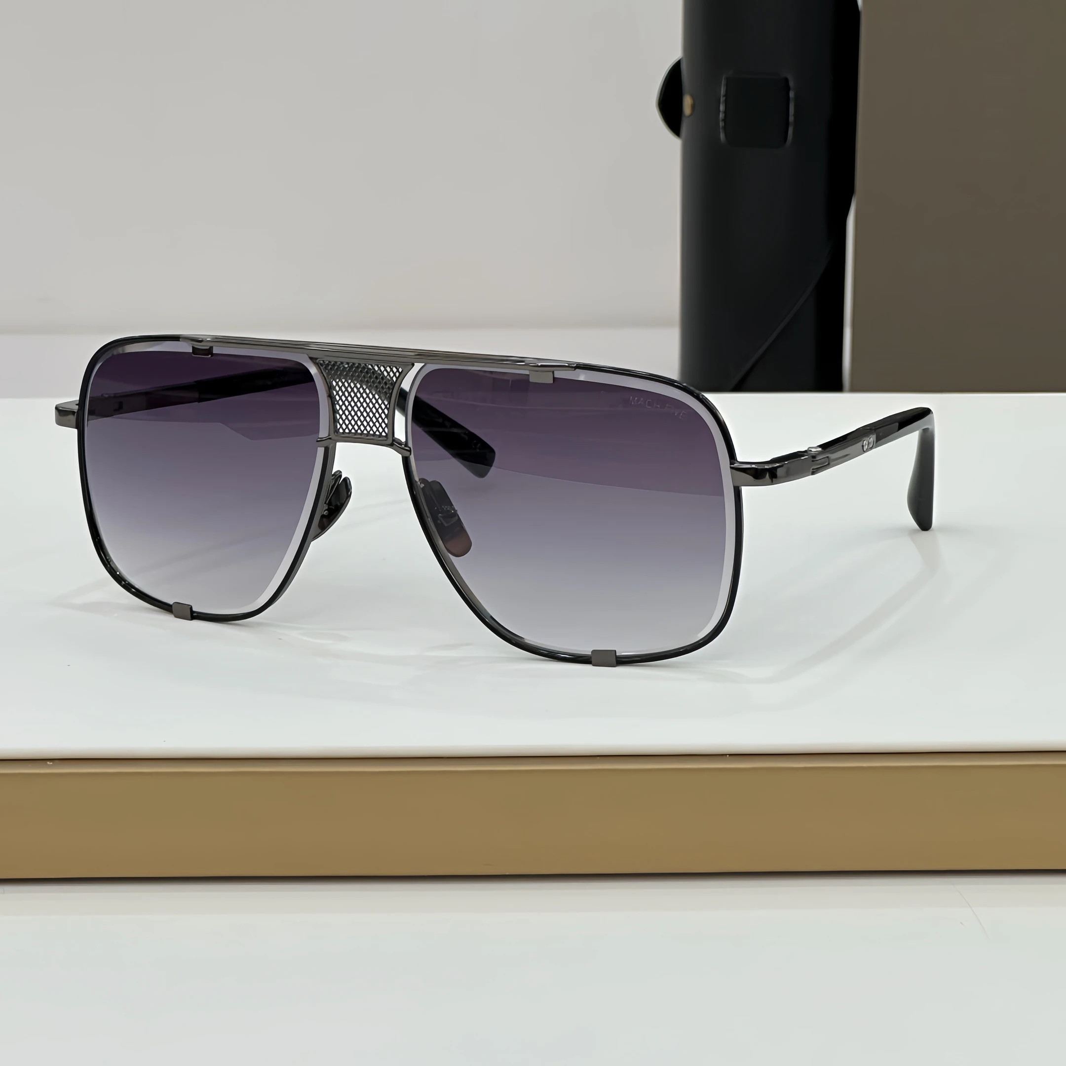 ADITA MACH FIVE DRX-2087 GRÖSSE 64-14-127 Hochwertige Sonnenbrillen für Herren Titan-Stil Modisches Design Sonnenbrillen für Damen 6