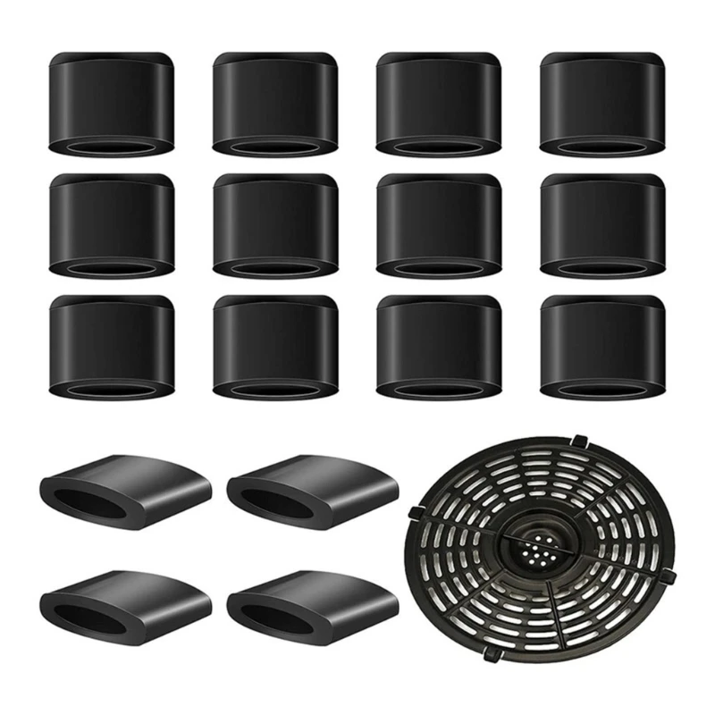 Upgraded Protective Feet Suitable for Air Fryer Grill Pan Crispers Plate Tray Replacement Silicone Bumpers Anti-Scratch