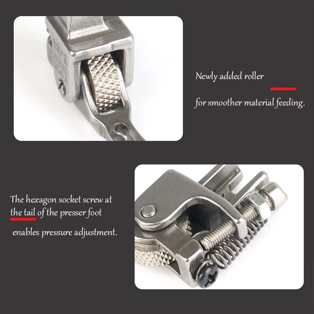 ماكينة خياطة مسطحة صناعية 0.3 قدم ضغط دوارة، ملابس من سبائك الصلب - مقاومة، خيارات أسطوانة متعددة، مناسبة لـ Thi #5