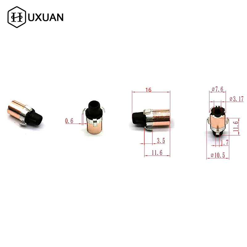 1Pcs 10*5*14mm /7.6*3.175*11.6mm Hook-type Copper Commutator Micro Motor Commutator Rectifier Directional Copper Heads