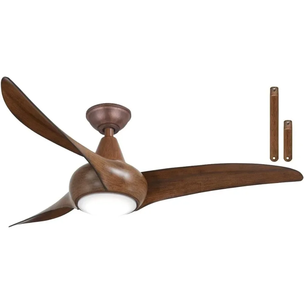 

LED 44" Ceiling Fan Distressed Koa Low Profile with Light, Light Wave Remote Control and 3.5 Inch Downrod