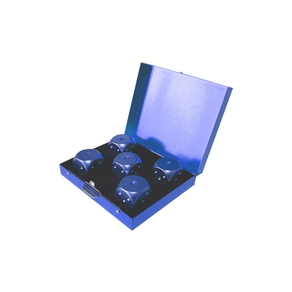 

Металлические кубики 5 в 1 из алюминиевого сплава, 6-сторонние фигурки, металлические твердые кубики с футляром, набор кубиков с ручной полировкой и закругленными углами