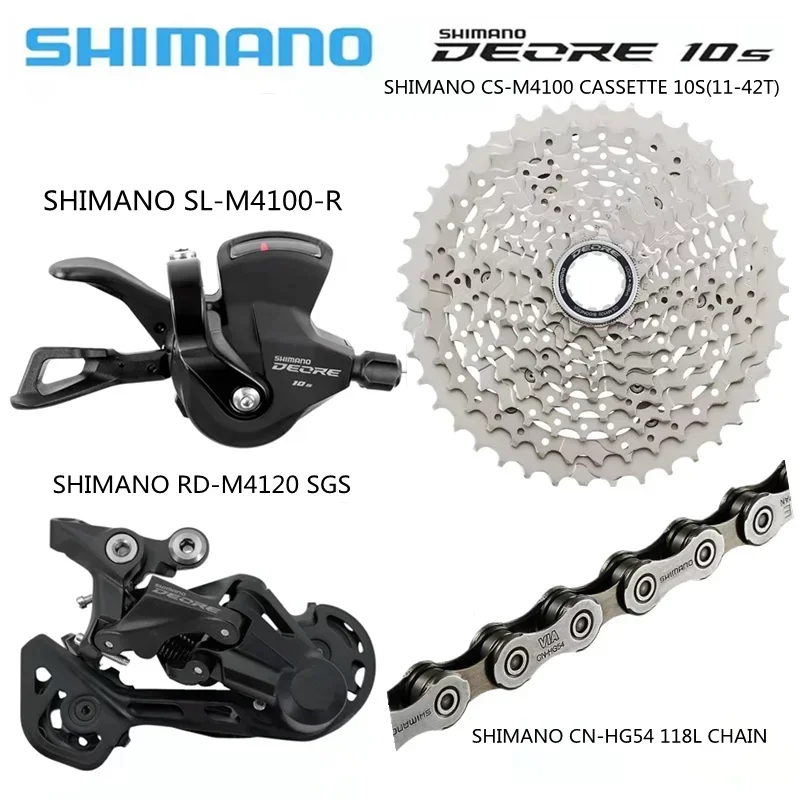 

SHIMANO DEORE 10 speed Groupset include M4100 Shifter M4120/M5120 Rear Derailleur Cassette42/46 CN-HG54 Chain Bike Parts