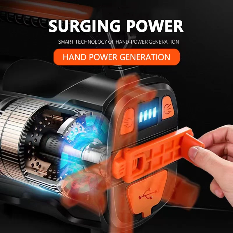 High Power LED Hand Searchlight Powered Lantern Camping Lights Bulb Lamp Fishing USB 18650 Emergency Spotlights Laser Puissant