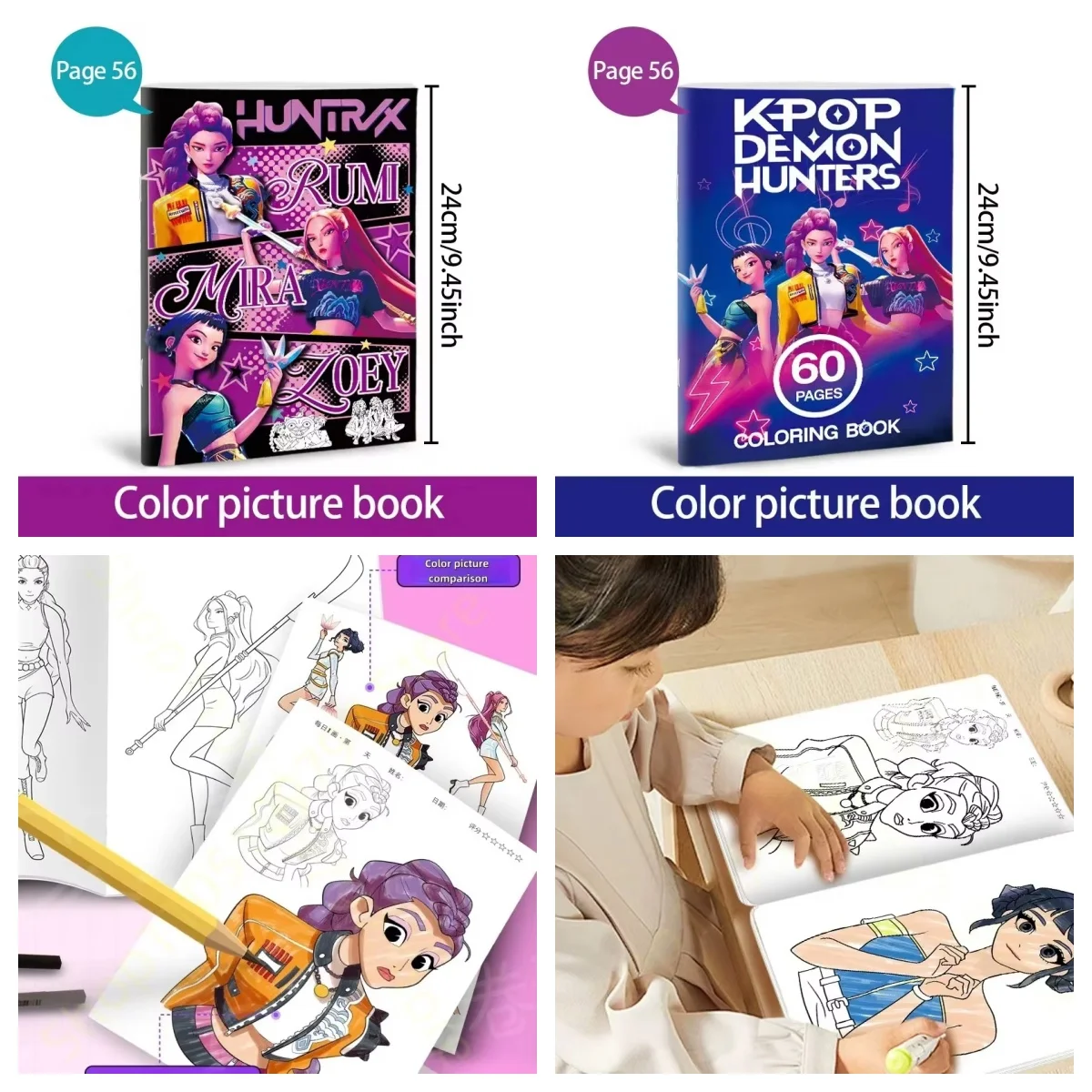 Livre de coloriage de groupe de filles anime, jolies dessins au trait de Rumi, Mira, Zoey 2026 – Cahier de traçage et de copie pour enfants, cadeaux de dessin