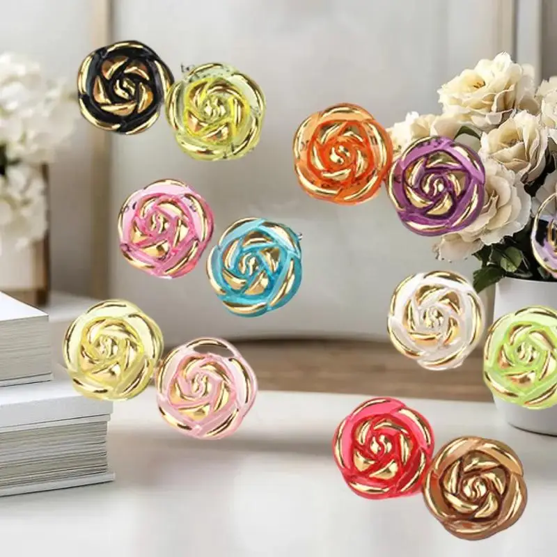 30 قطعة من أزرار الأكريليك المتينة بتصميم الورد لصناعة الملابس #5