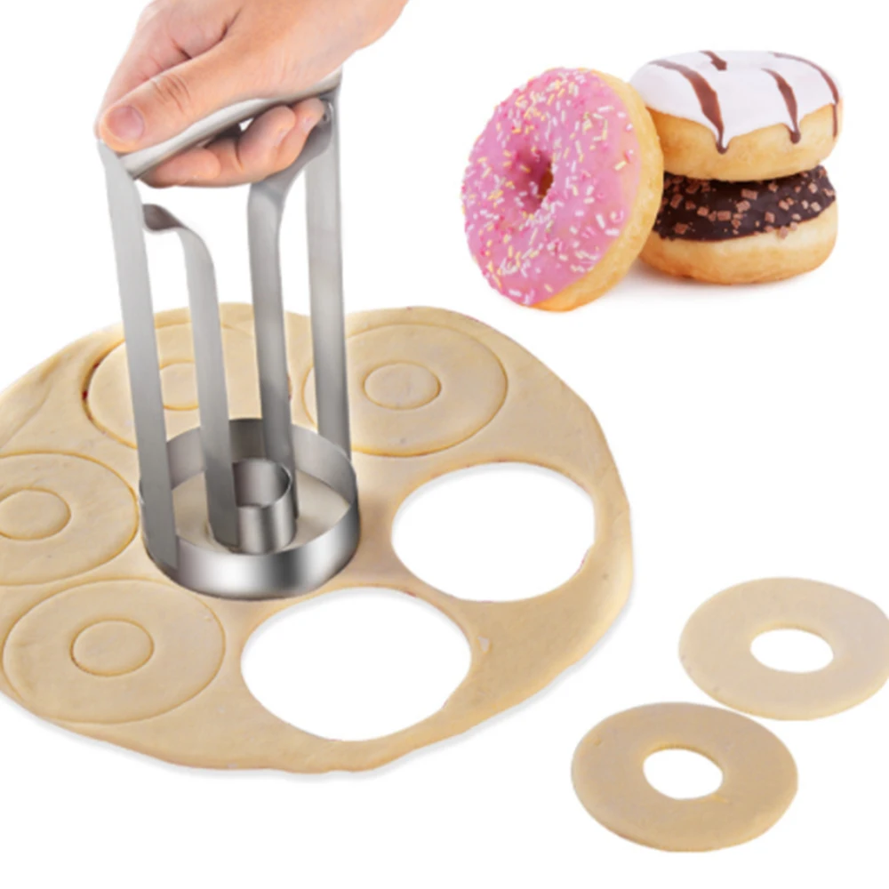 Doughnut Cake Mold Stainless Steel Donut Cutter Small Biscuit Cutter Baking Dough Tool Dough Mold