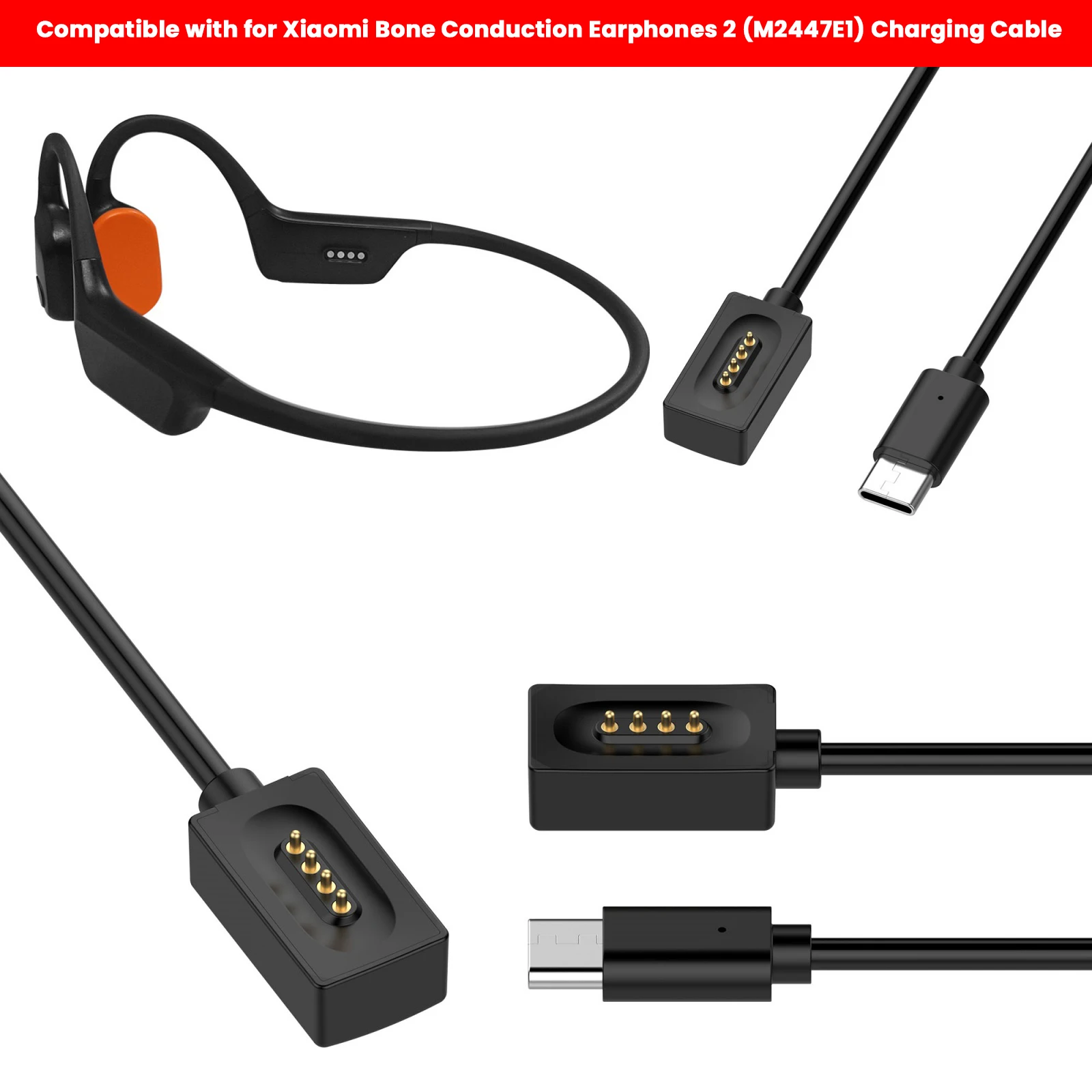 

For Xiao Mi Bone Conduction Headphone2 Magnetic Charger Reusable Fast Charging Cable USB Cord Charger Dock Watch Accessories