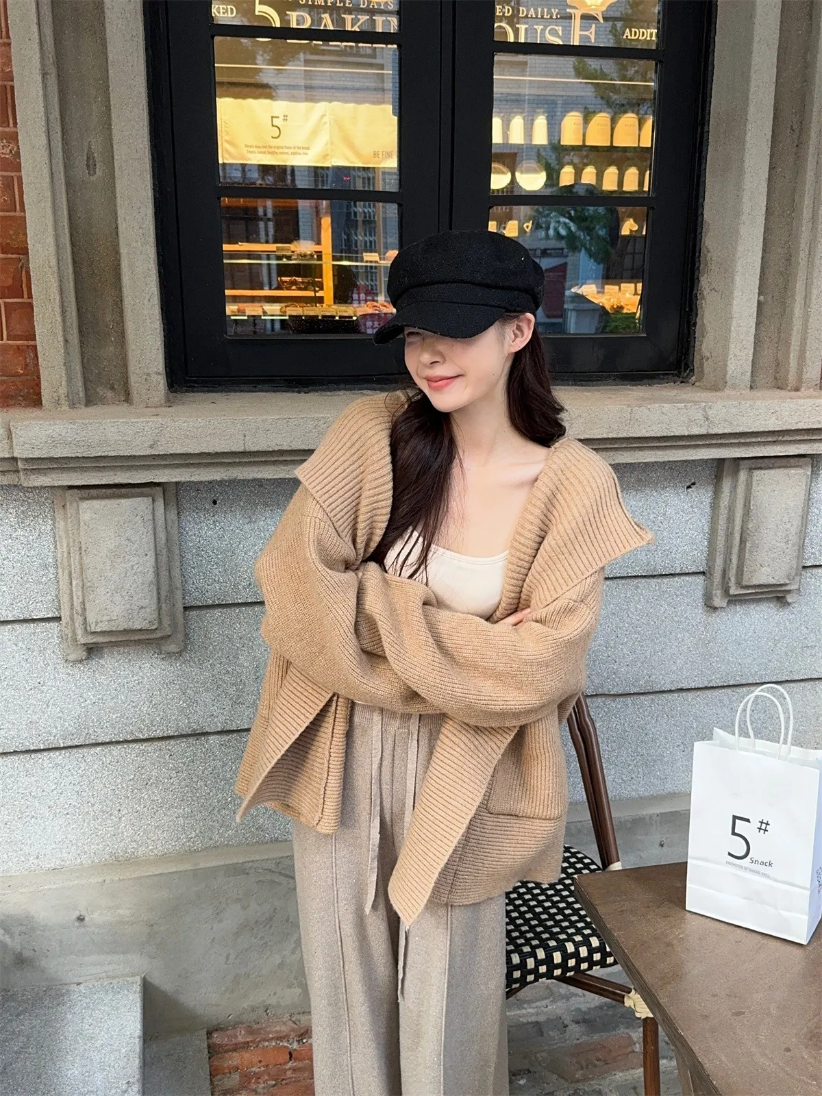 

Kumikumi Lazy Style Women's Long Sleeve Hoodie Sweater Slim Fit Two Piece Set Winter Fashion Casual Comfortable Breathable