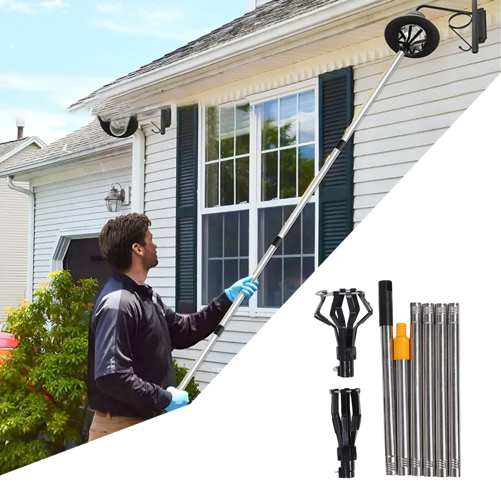 High Ceiling Light Bulb Changer Flip Cover Lock Design Telescopic Extension Pole Light Bulb Changer