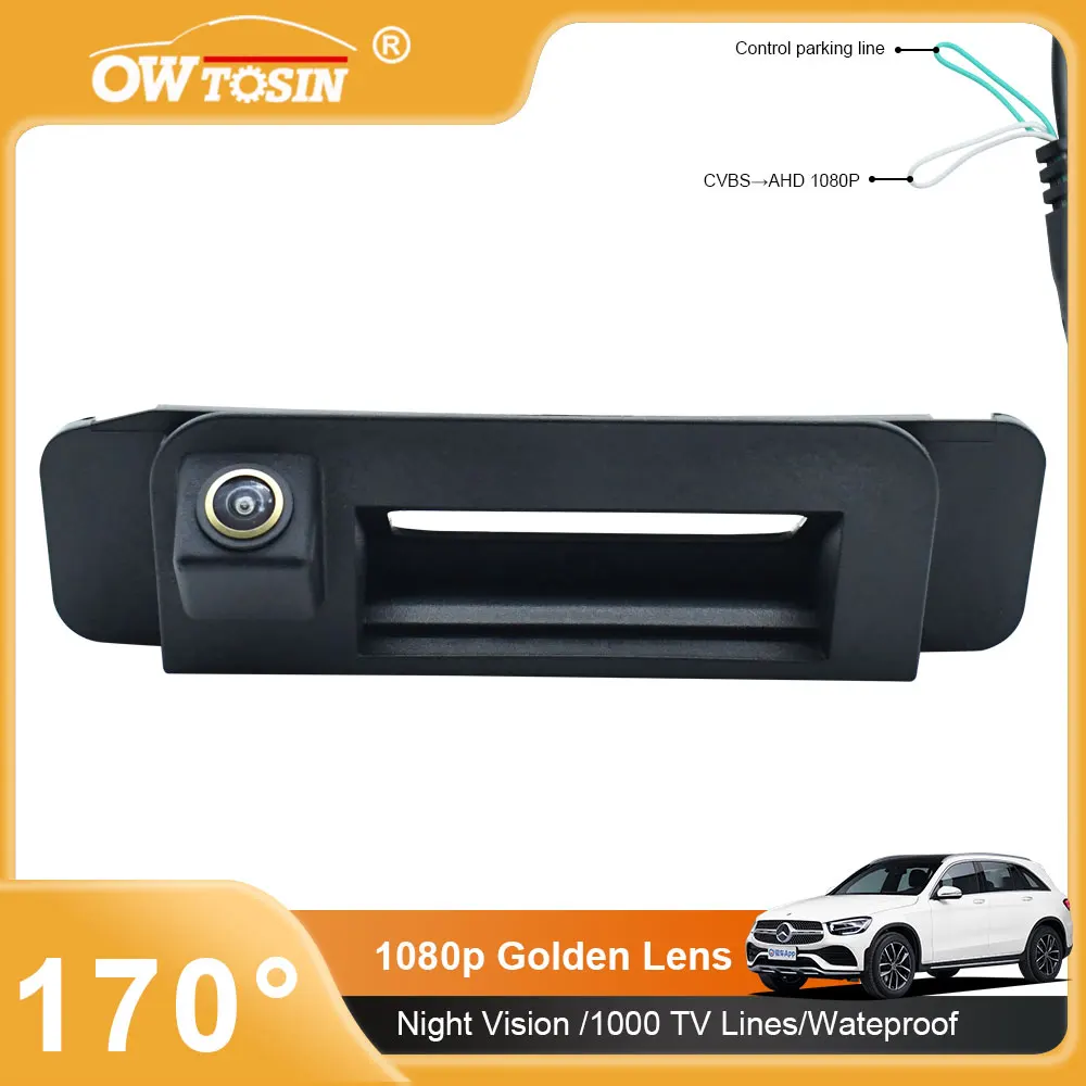 

AHD 1080P 170°Golden Lens Trunk Handle Car Rear View Vehicle Camera For Mercedes Benz C Class W205 C180 C200 C280 C300 Monitor