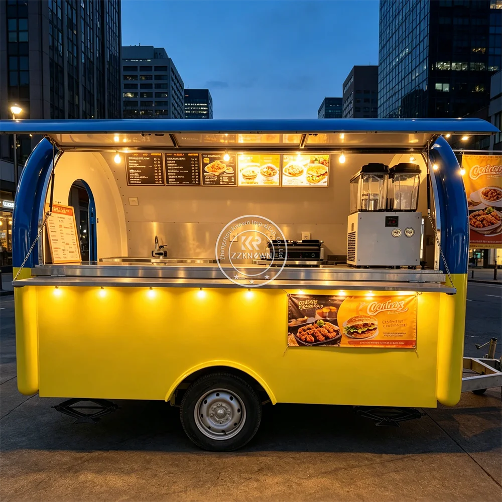 

Mobile Ice Cream Cart Kitchen Truck Mobile Food Truck Snack Van Street Hot Dog Burger Food Trailer With Full Kitchen Setup