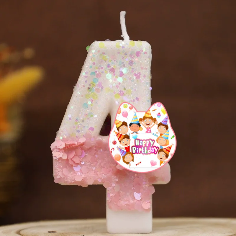 Lion animals Happy Birthday Cake Topper Decorated Digital Candle Children's Delicate 0-9 Number Candle Party Decor Gift Boy Girl