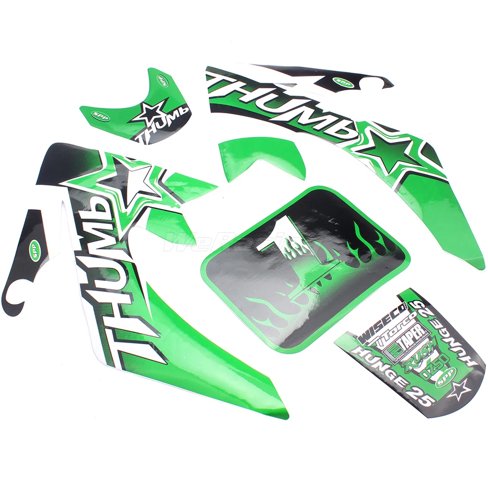 Decal Graphics Sticker Fairing Kit for CRF50 50-110CC PIT PRO Dirt Bike Thumpstar SSR TG010 Motorcycle - Green