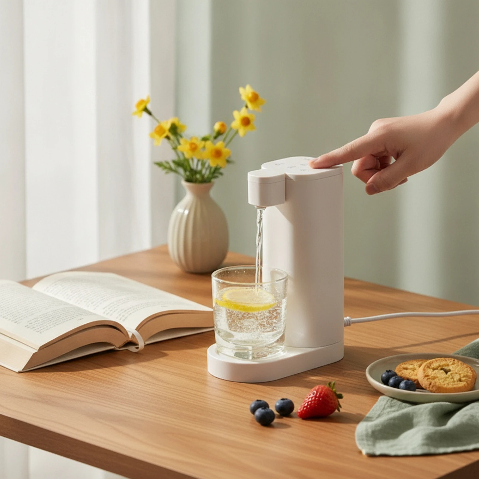 Instant Hot Water Dispenser Compact Portable Water Heater Appliance Space-Saving for Travelers, Office, Dorm Room view 2