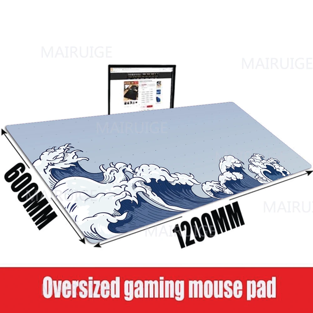 Great Wave Mouse Pad 120X60 Huge Desk Pad Japanese-style Office Mousepad Keyboard Mat Mouse Mat Extra Mouse Desktop Art Deskmat