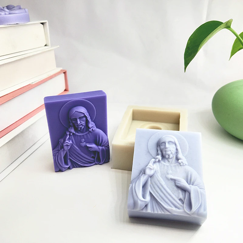 Saint Father Soap Mold Handmade Soap-Making Tools Christian Mould for Wax Resin Epoxy Clay Plaster DIY Gift Table Decor