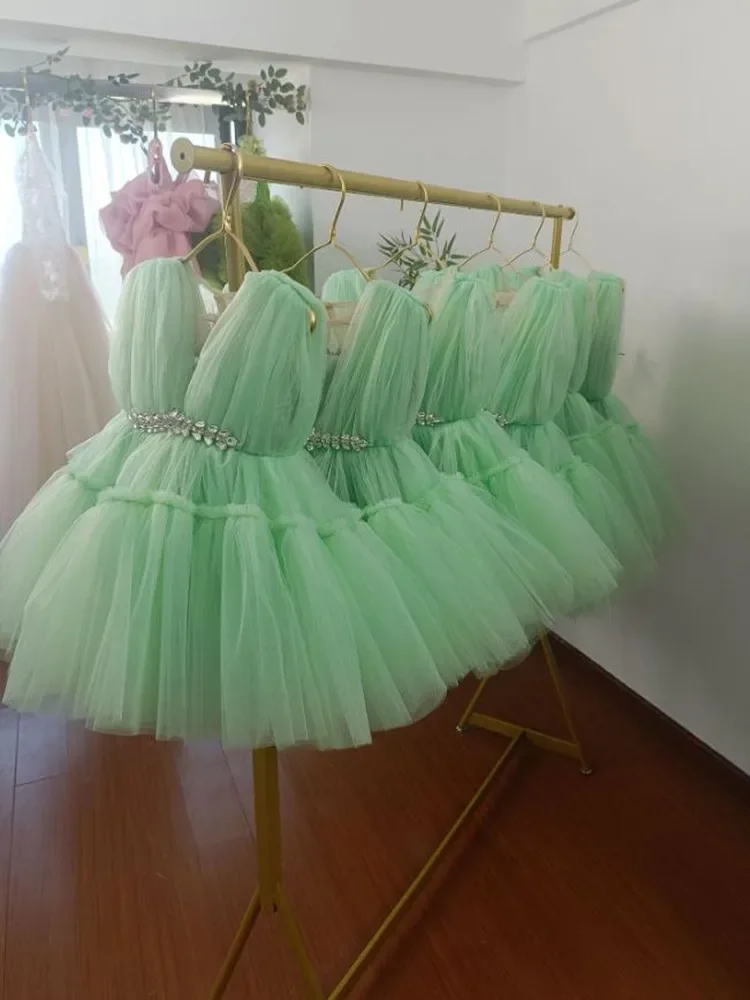 New Children\'s Host Catwalk Ball Gown Sleeveless Beading Design Wedding Birthday Baptism Party Girls Pink Dress A3703