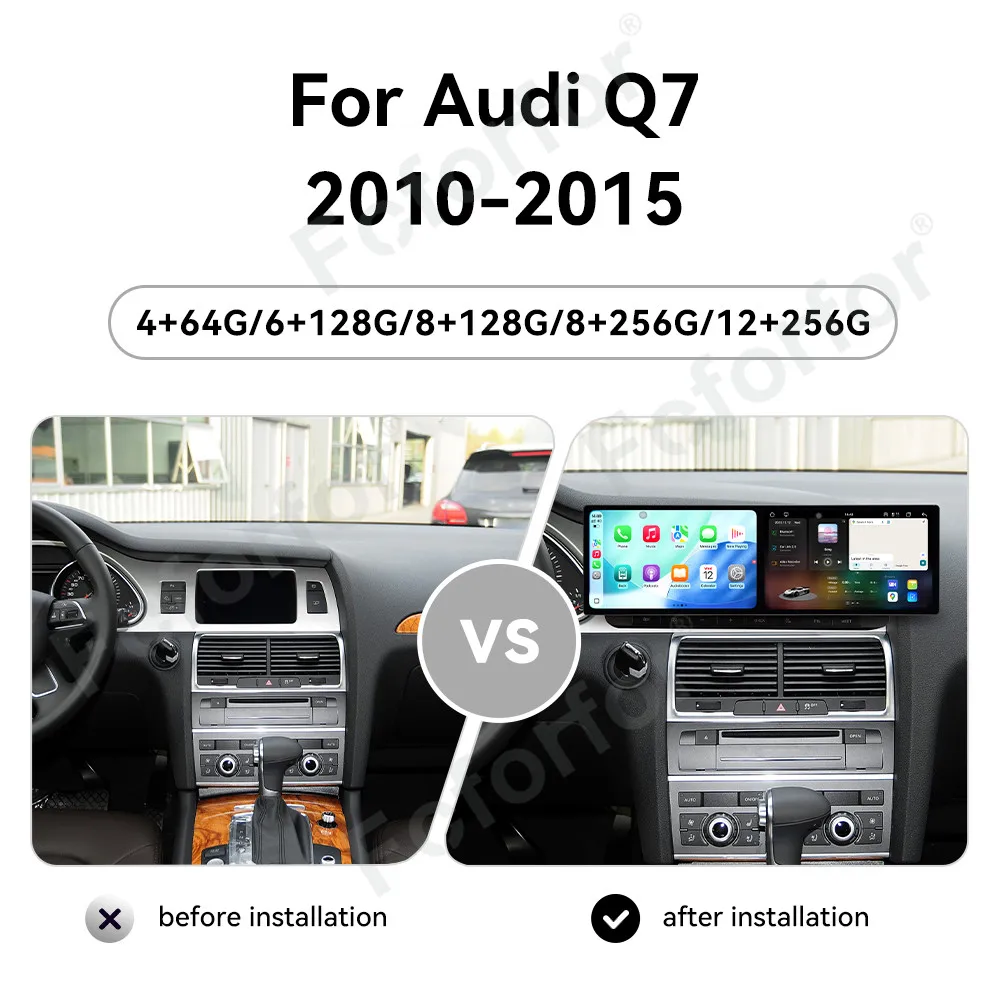 

Clear Dual Touch 9.1 Inch Android 15 Full HD Touch GPS Navi Car Radio Wireless CarPlay Stereo Head Unit For Audi Q7 2010-2015