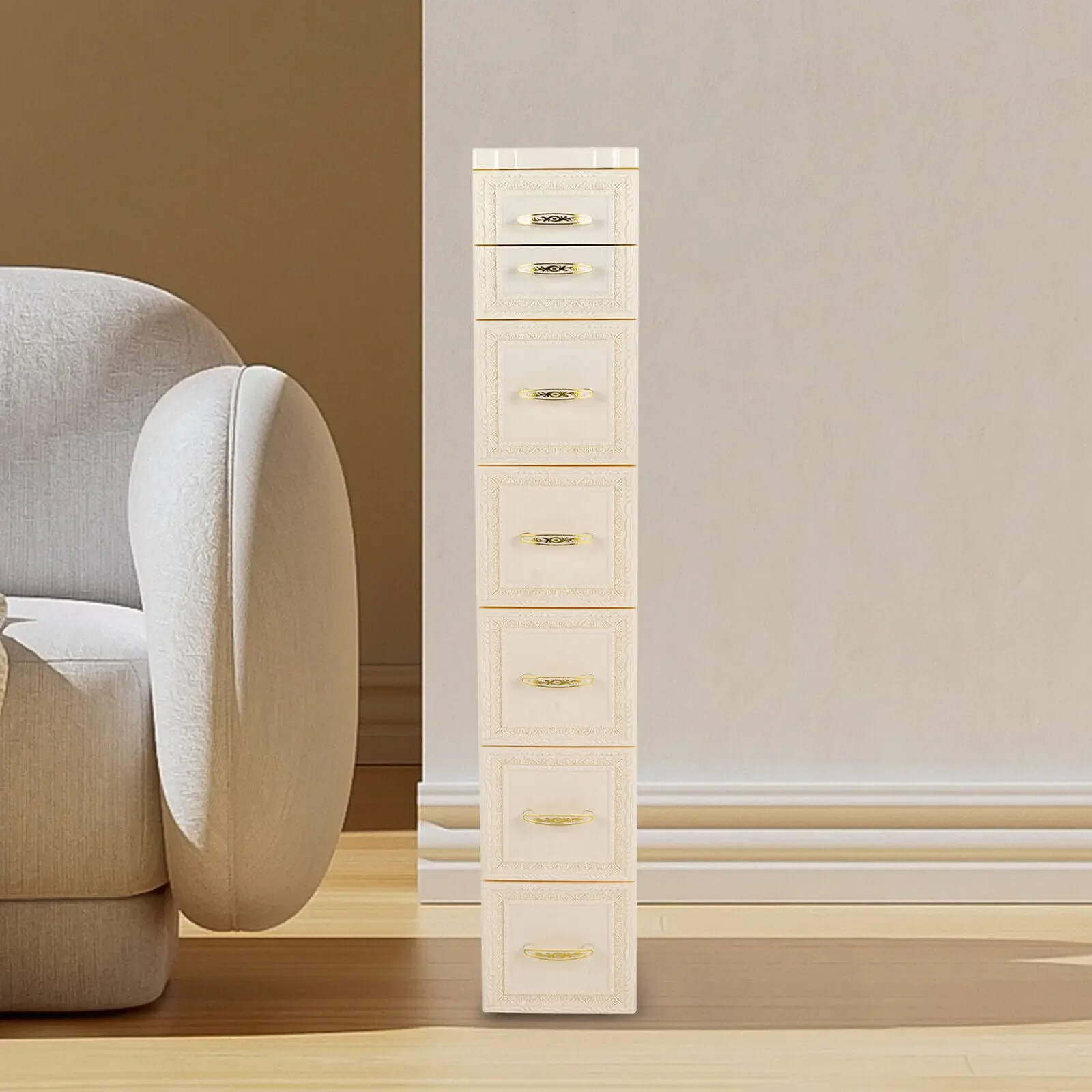 منظم تخزين خزانة أرضية مكون من 7 أدراج، خزانة ضيقة للحمام قائم بذاته لغرفة المعيشة #3