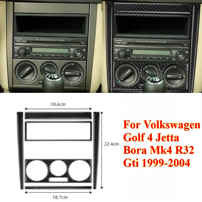 

1PCS for Volkswagen Golf 4 Jetta Bora Mk4 R32 Gti 1999-2004 Car Interior Car Dashboard Center Control Panel Cover Carbon Fiber