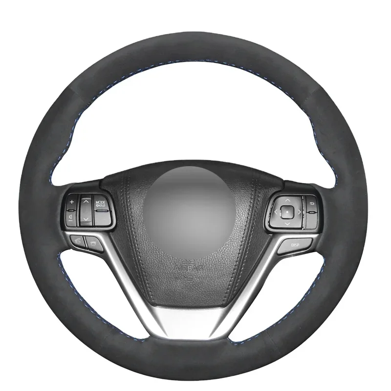 

Hot sales Hand-stitched Black Suede Steering Wheel Cover for Toyota Highlander 2014 2015 2016 2017 2018 2019 Sienna 2015