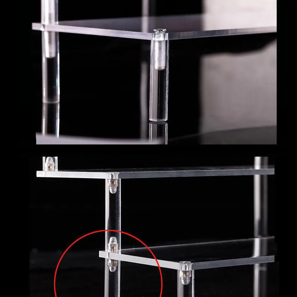 3-Tier Clear Acrylic Storage Rack Stepped Display Stand for Makeup Brushes Foundations Lipsticks Eyeshadows Blushes Primers